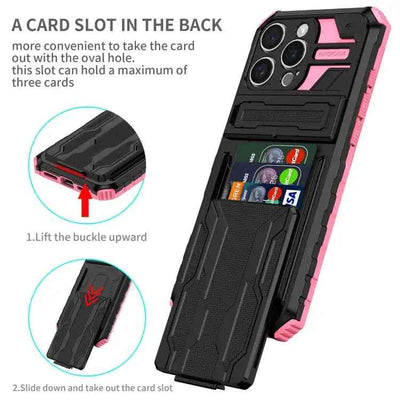 Kickstand Armor Card Wallet Phone Case