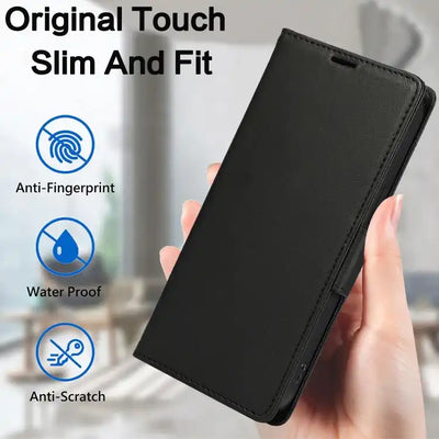 Side Buckle RFID Anti-theft Leather Phone Case