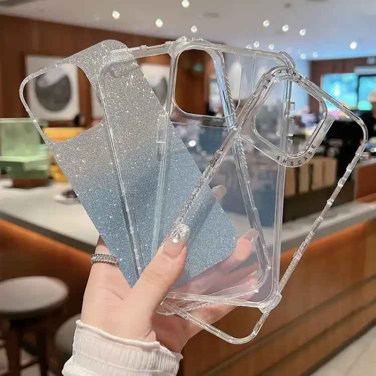 TPU + PC + Glitter Paper Full Coverage Phone Case