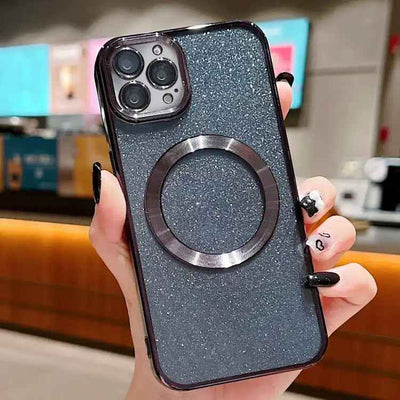 Electroplating Pure Color Glitter Powder MagSafe Phone Case