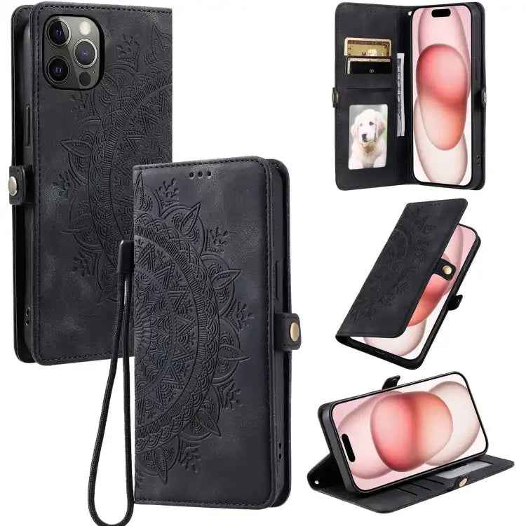 Skin Feel Totem Embossed Leather Phone Case