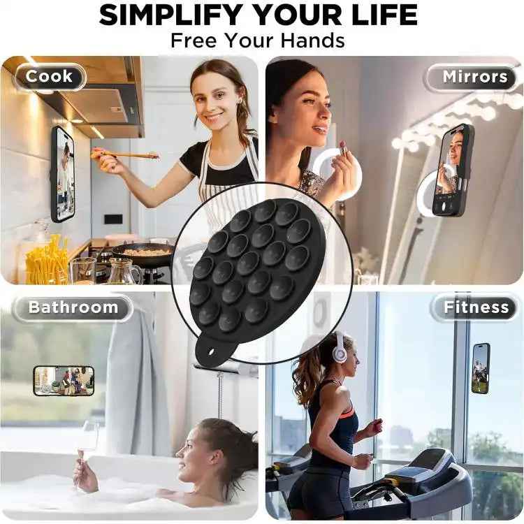 Silicone Suction Cup MagSafe Phone Case with Screen Film & Lens Film
