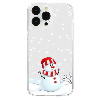 Christmas Painted Pattern TPU Transparent Phone Case
