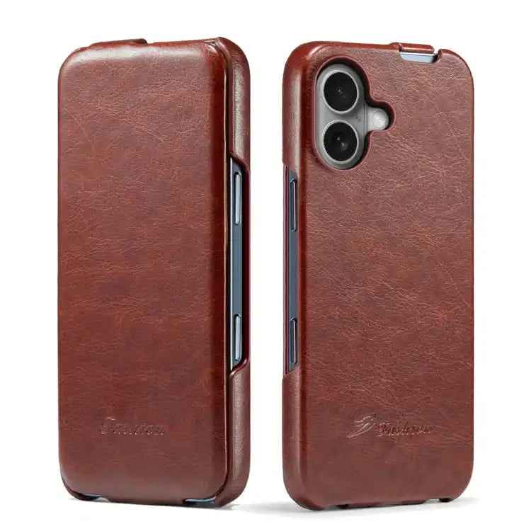 Fierre Shann 64 Texture Vertical Flip PU Leather Phone Case