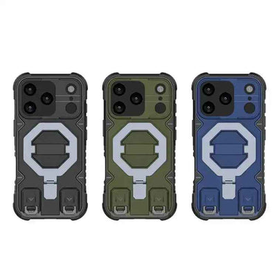 Camera Shield Armor MagSafe Holder Phone Case with Strap