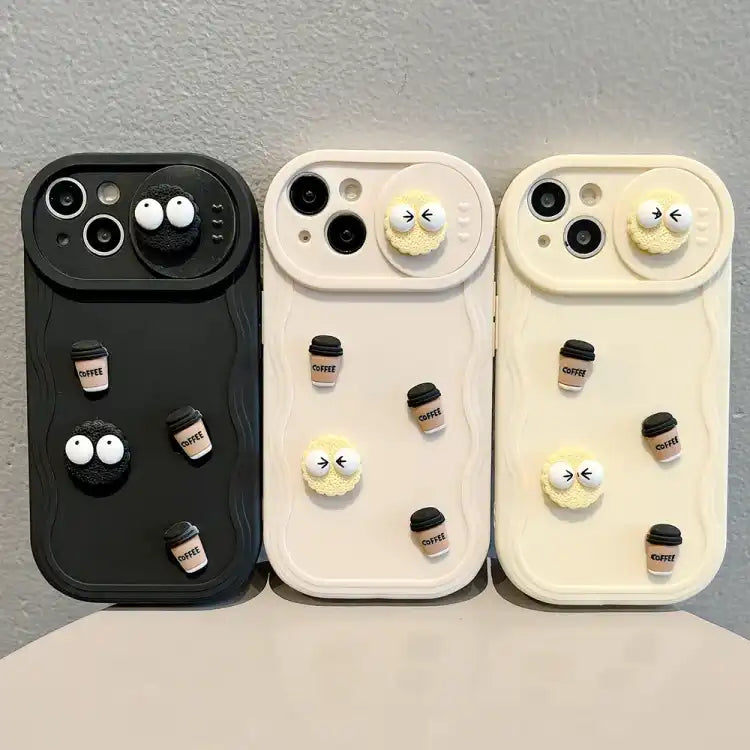 Briquettes Sliding Camshield 3D Coffee TPU Phone Case