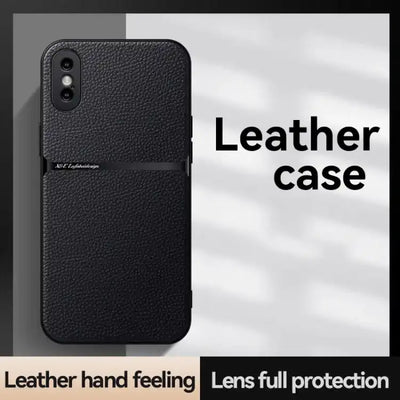 Litchi Leather Magnetic Full Coverage Shockproof Phone Case