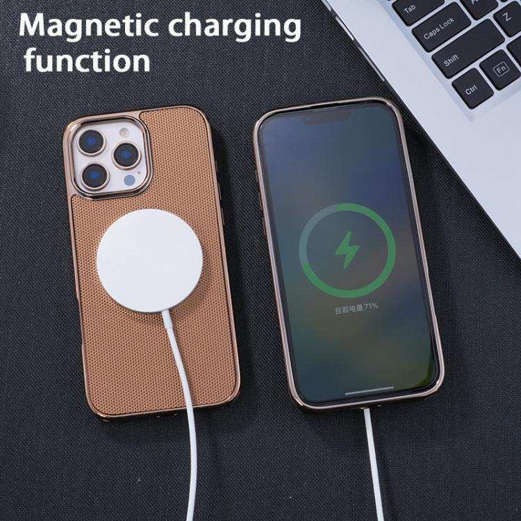 Electroplating Soft Side Sticker Leather MagSafe Phone Case