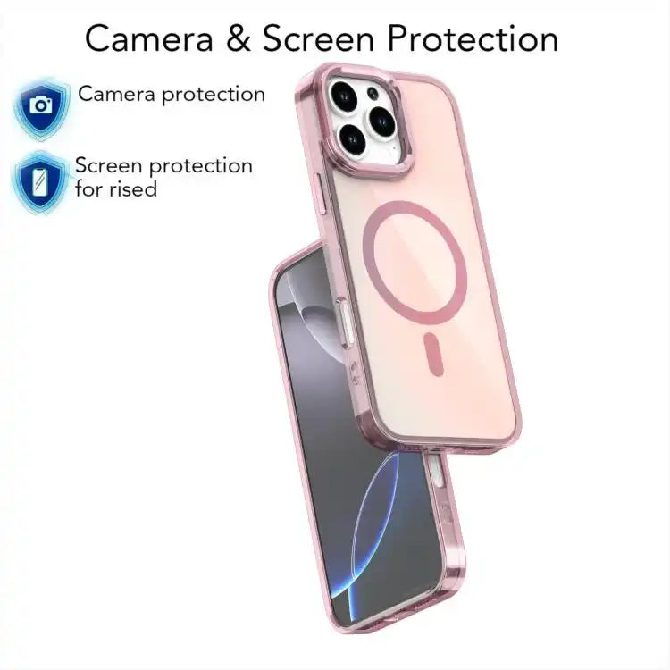 Plating Gradient Discolor MagSafe Phone Case with Holder