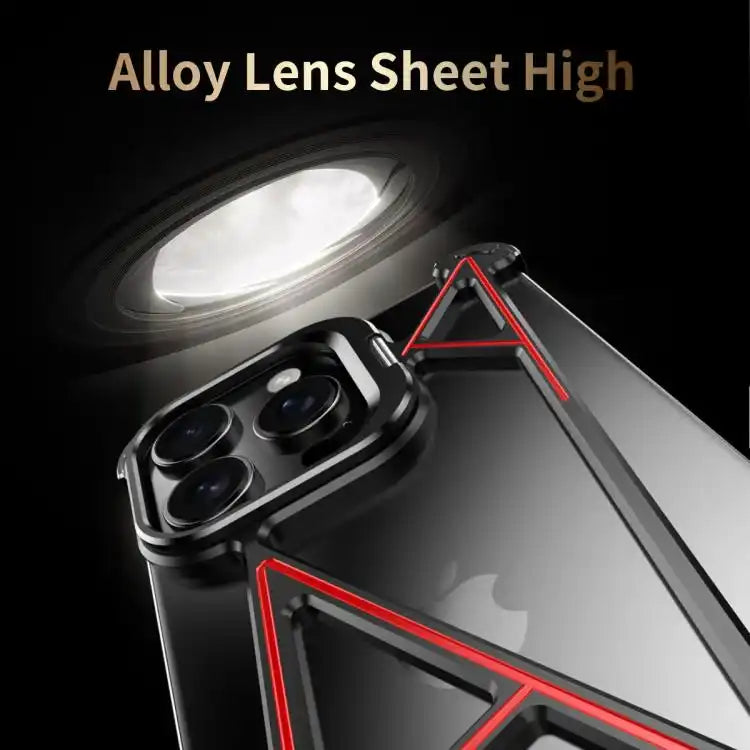 Four Corner Shockproof Lens Bracket Hollow Metal Phone Case