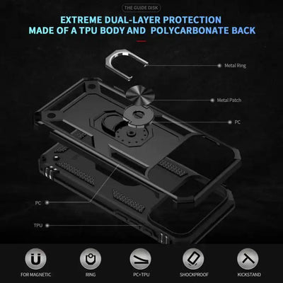 Shockproof TPU Hybrid PC Phone Case with Holder