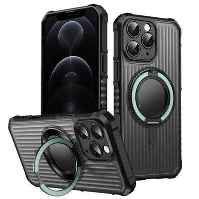 Skin Sense Rotation Stand Semi-transparent Magsafe Phone Case