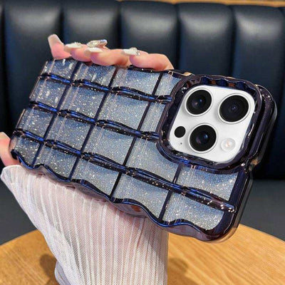 Wavy Texture Gradient Glitter Paper TPU Phone Case