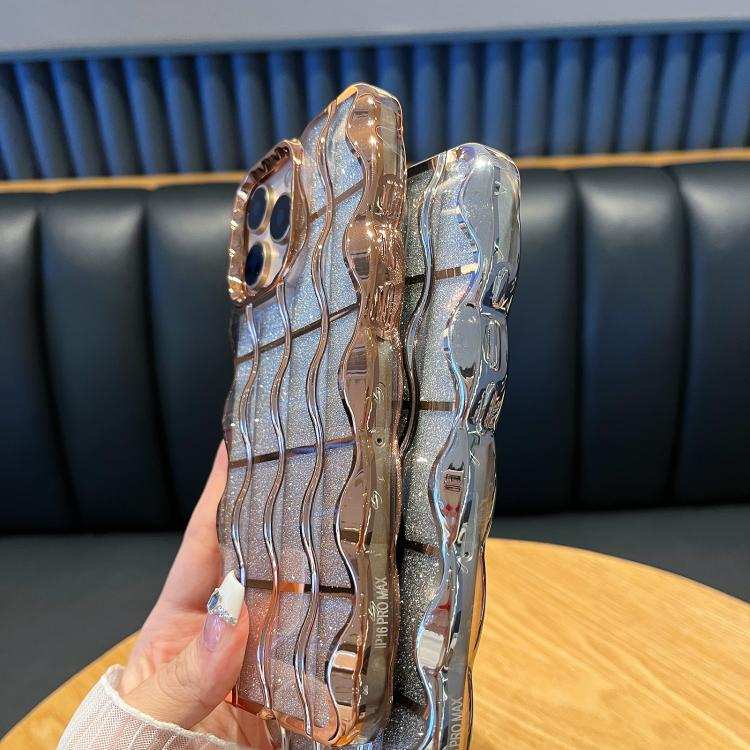 Wavy Texture Gradient Glitter Paper TPU Phone Case