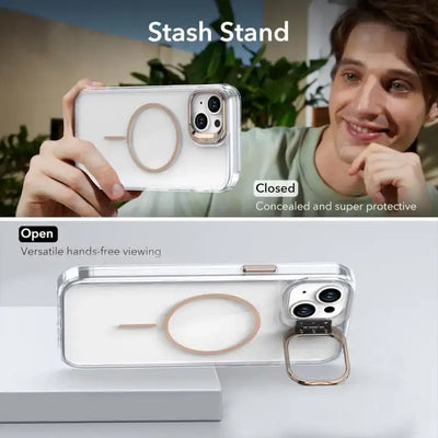 Bright Color Clear MagSafe Lens Frame Holder Phone Case