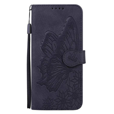 Retro Skin Feel Butterflies Embossing Horizontal Flip Leather Phone Case