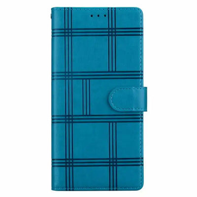 Embossed Checkered Leather Phone Case