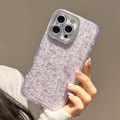 Glitter Foil Diamond-encrusted Camera Frame TPU + IMD Phone Case