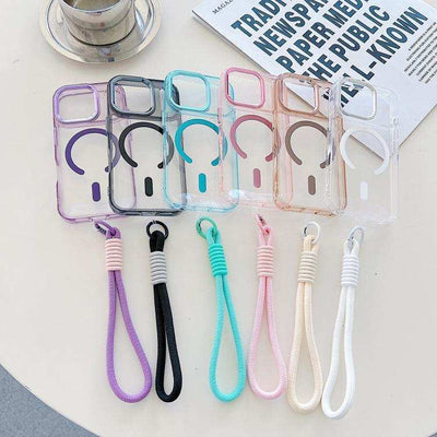 MagSafe Magnetic Clear Phone Case with Wrist Strap