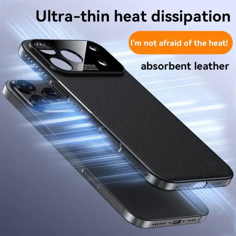 Soft Armor MagSafe Cooling Plain Leather Hybrid PC Phone Case