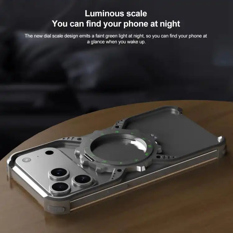 Mechanical Gear MagSafe Holder Borderless Metal Phone Case