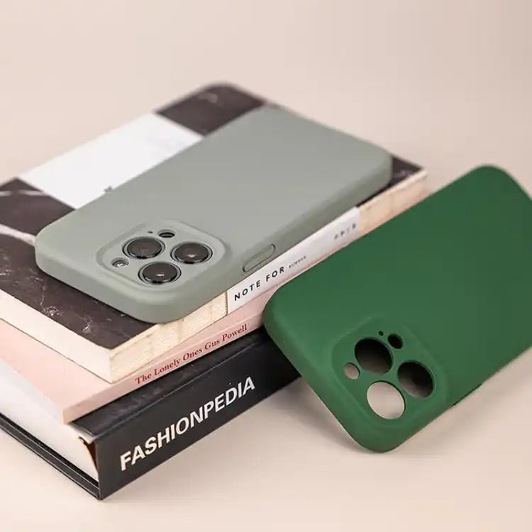 Pure Color Liquid Silicone Fine Pore Phone Case