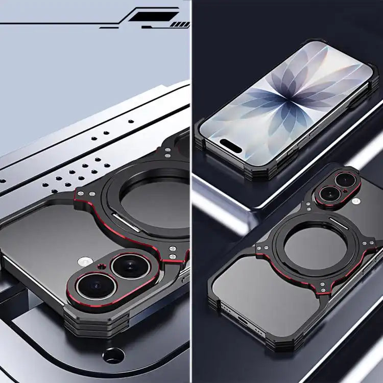 Mechanical Arm Borderless MagSafe Holder Metal Phone Case