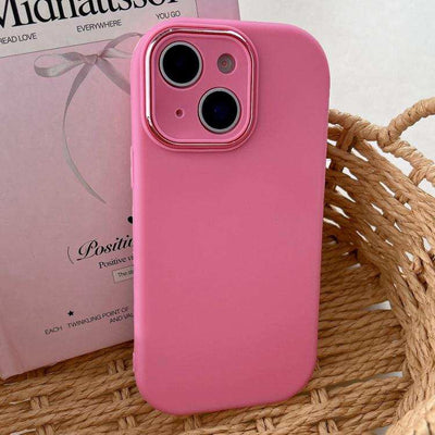 Fat Dun Solid Color Metal Photo Frame TPU Phone Case