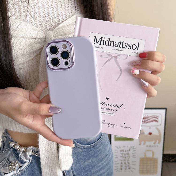 Fat Dun Solid Color Metal Photo Frame TPU Phone Case