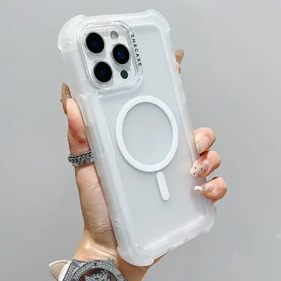 Transparent Matte TPU Hybrid PC 3-in-1 MagSafe Phone Case