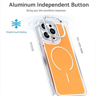 Electroplated Dual Color PC Hybrid TPU Soft Frame MagSafe Phone Case