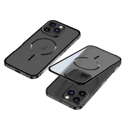 Single-sided Snap Buckle Metal Frame Frosted MagSafe Phone Case