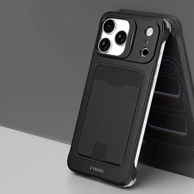 J TRIBE Metal Frameless Card Slot Lens Holder Phone Case