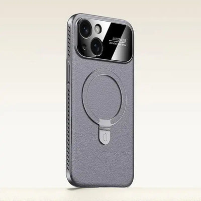 Electroplated PC Cooling Leather Holder MagSafe Phone Case