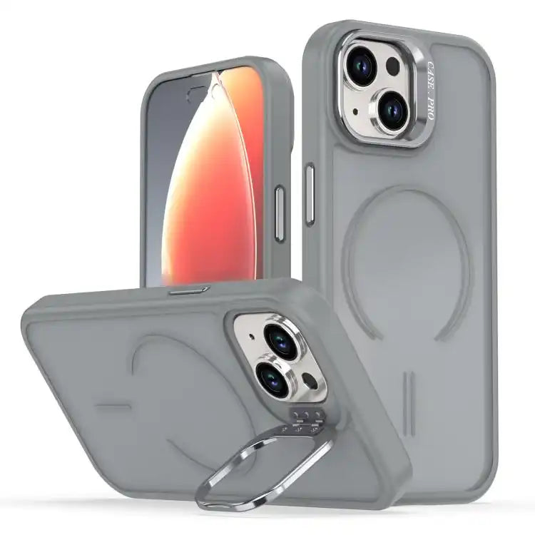 Bright Color Frosted Skin-feel Camera Bracket Magsafe Phone Case