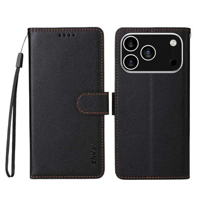 ENKAY RFID Blocking Wallet Kickstand Litchi Texture Leather Phone Case ENKAY