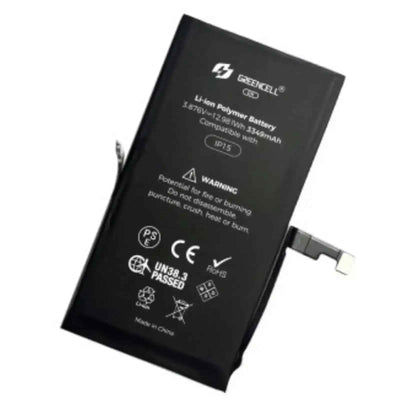 Greencell Crack Series- iPhone 15 CRACK Battery with Adhesive Strips 3349mAh No Need Soldering & No Need Tag-on