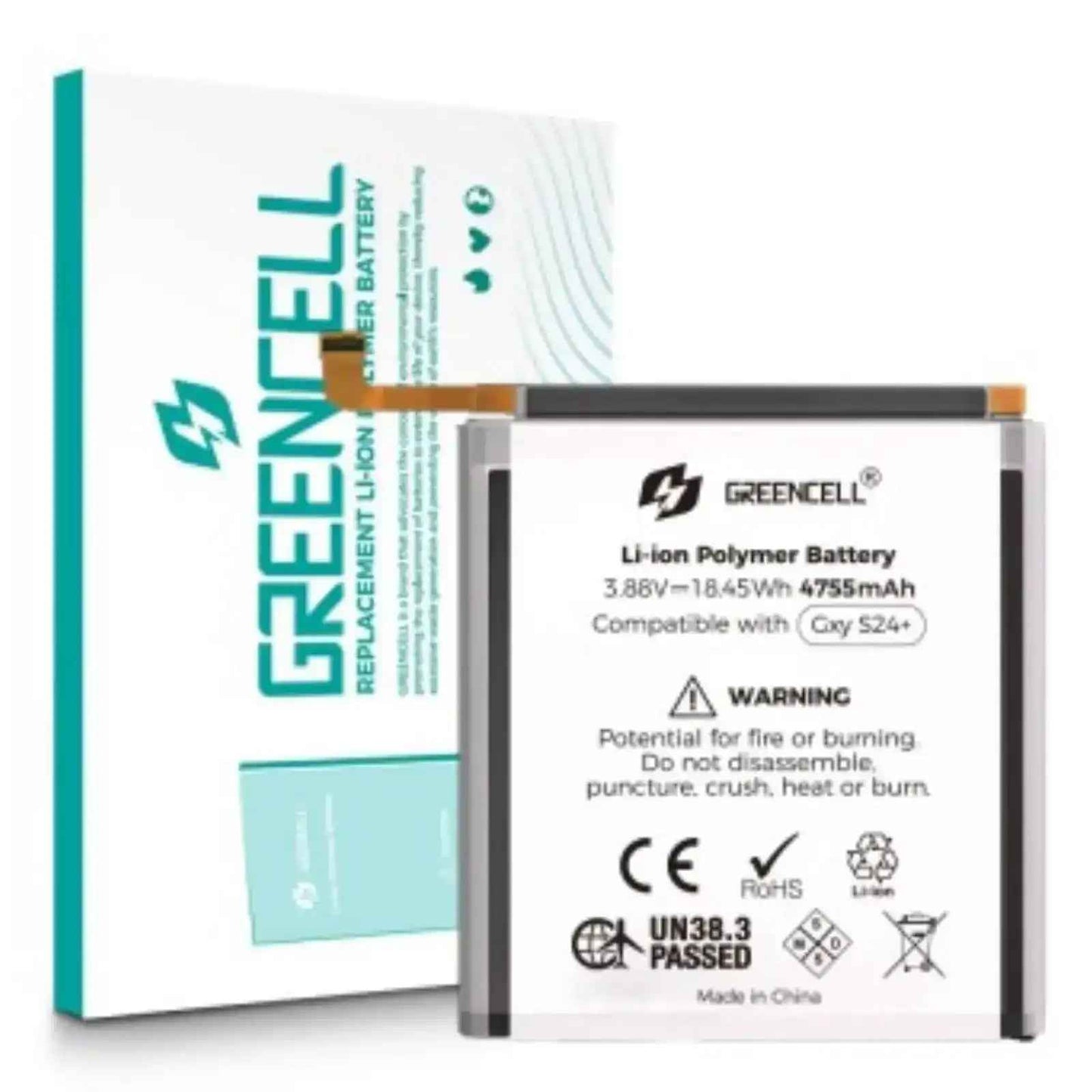 Greencell Samsung Galaxy S24 Plus 5G Replacement Battery with Adhesive Strips 4755mAh