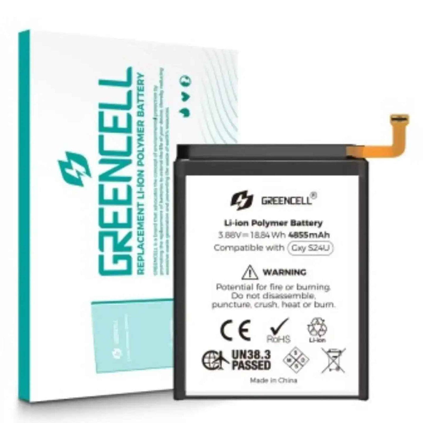Greencell Samsung Galaxy S24 Ultra 5G Replacement Battery with Adhesive Strips 4855mAh