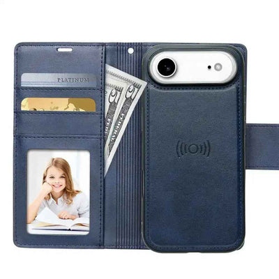 Hanman 2 in 1 Detachable Flip Leather Wallet Case With Magnetic Ring for iPhone 17 Air