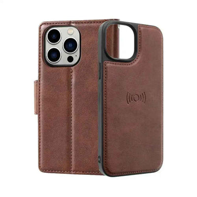Hanman 2 in 1 Detachable Magnetic Flip Leather Wallet Cover Case for iPhone 16