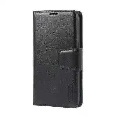 Hanman PU Flip Leather Wallet Cover Case for iPhone 16 Pro-Black