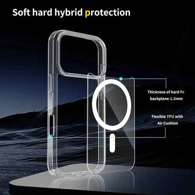 High Quality Acrylic + TPU Hybrid Transparent Case Cover With Magnetic Ring for iPhone 17 Air