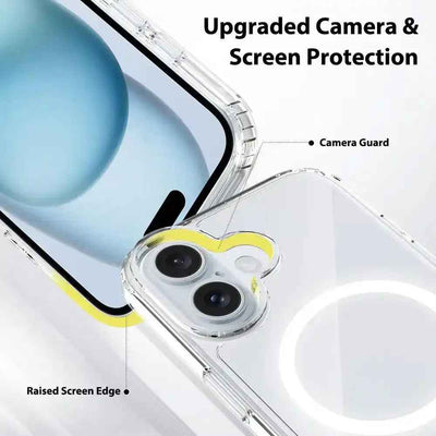 High Quality Acrylic + TPU Hybrid Transparent Case Cover With Magnetic Ring for iPhone 17