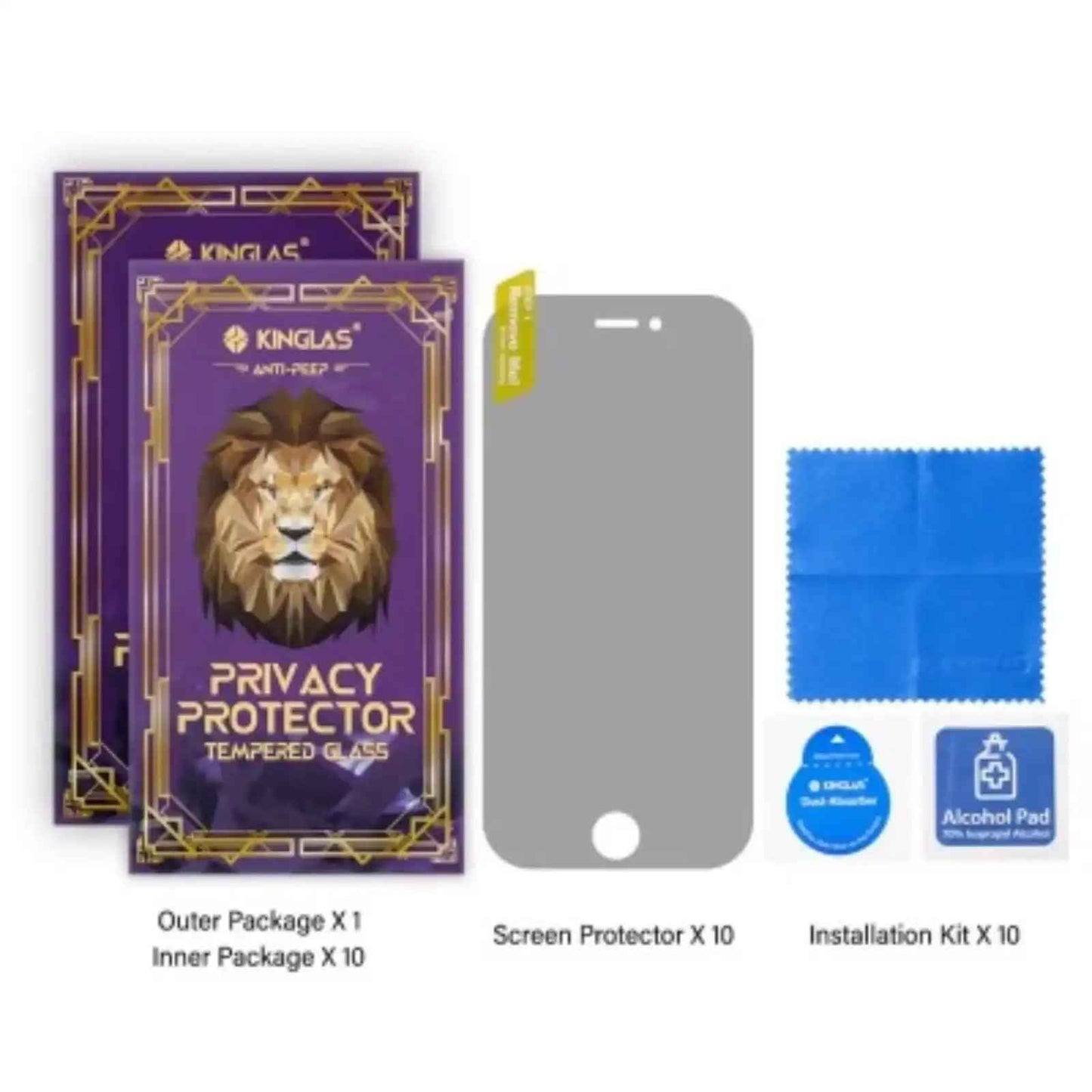 Kinglas 10 Packs Privacy Tempered Glass Screen Protector For iPhone 7 8