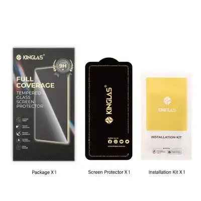 Kinglas Screen Printing Full Screen Black Edge Tempered Glass Screen Protector for iPhone 13 13 Pro 14