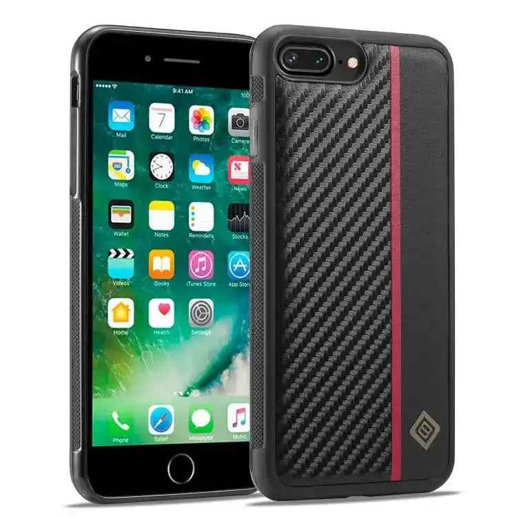 LC.IMEEKE 3 in 1 Carbon Fiber Texture Shockproof Phone Case