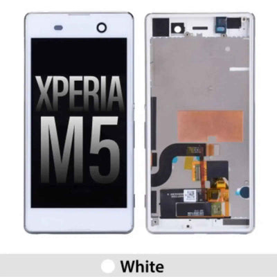 LCD Screen Repair for Sony Xperia M5 ‎E5603 E5606 E5653 with Frame -White