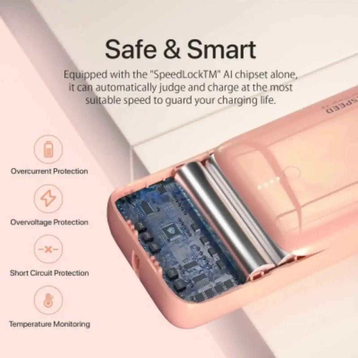 MOVE SPEED Portable Charger Mini Cute Power Bank 10000mAh 22.5W (YSPBQ10-22)-Pink (Motherboard Upgrade)