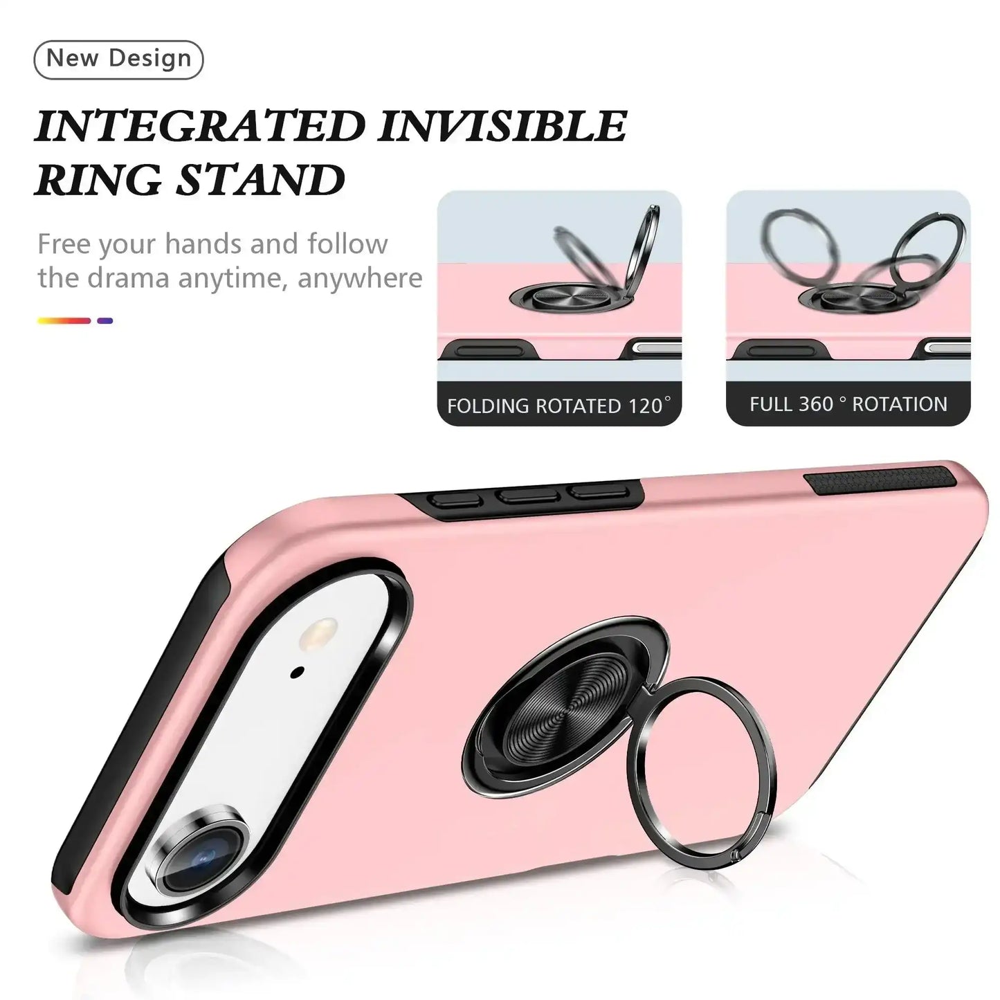 Magnetic Ring Holder Shockproof Case Cover for iPhone 17 Air Redefine